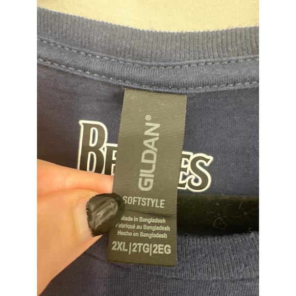 Beatles Shirt Mens 2XL Navy Blue Graphic Tee Apple Retro Yellow Band Music Merch - Picture 5 of 8